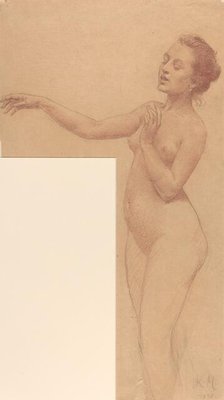 Female Nude with Outstretched Arm, 1898. Creator: Karel Vitezslav Masek.