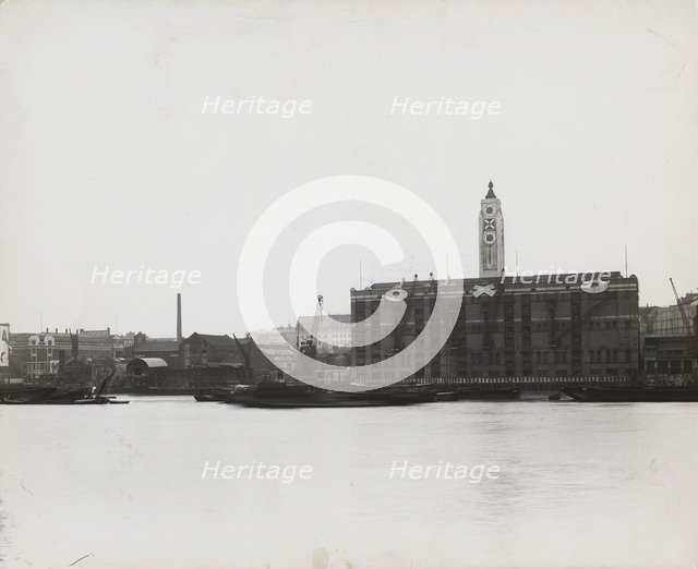View of the South Bank between Blackfriars and Waterloo showing the Oxo Tower, London, 1935. Artist: Unknown