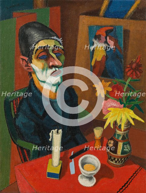 Self-portrait with shaving foam, 1924. Creator: Wacker, Rudolf (1893-1939).