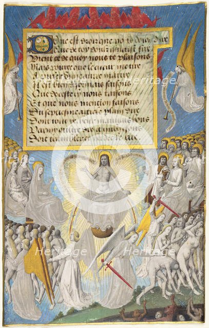 The Last Judgment from Les Sept Articles de la Foi by Jean Chappuis, c. 1470. Creator: Francois Fouquet.