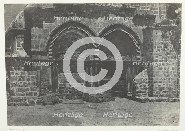 Jérusalem, Arcades Inférieures De L'Eglise Du Saint-Sépulcre; Palestine, 1849/51, printed 1852. Creator: Maxime du Camp.