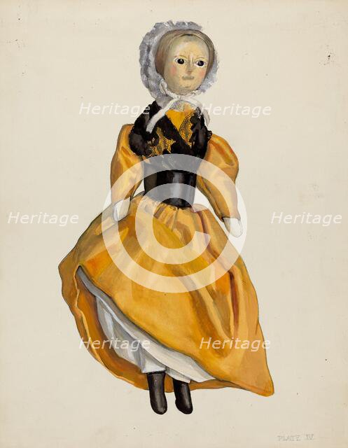 Wooden Jointed Doll, c. 1936. Creator: Jane Iverson.