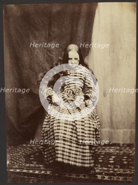 Portrait of a Female Patient, Surrey County Asylum, 1848-1858. Creator: Hugh Welch Diamond.