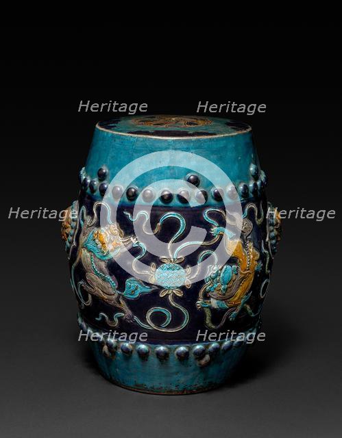 Garden Seat: Fahua Ware, 1368-1644. Creator: Unknown.