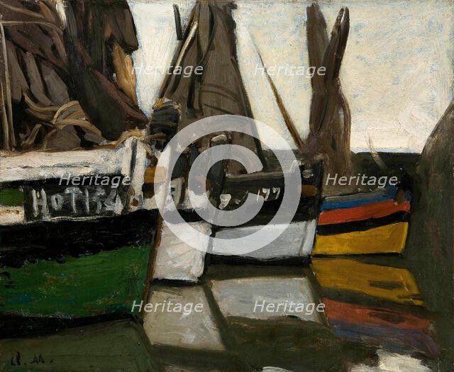 Bateaux de pêche á Honfleur (Fishing boats in Honfleur), ca 1866. Creator: Monet, Claude (1840-1926).