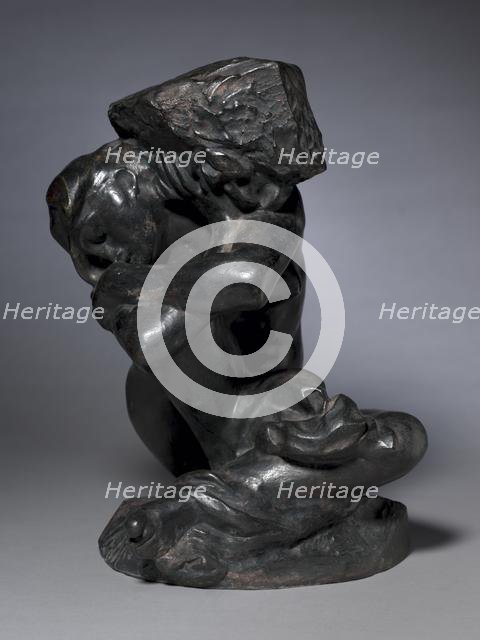 Fallen Caryatid Carrying Her Stone, 1880-1881(?). Creator: Auguste Rodin (French, 1840-1917).