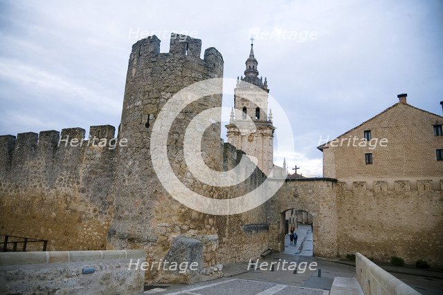Cathedral tower and city walls, Burgo de Osma, Soria, Spain, 2007. Artist: Samuel Magal