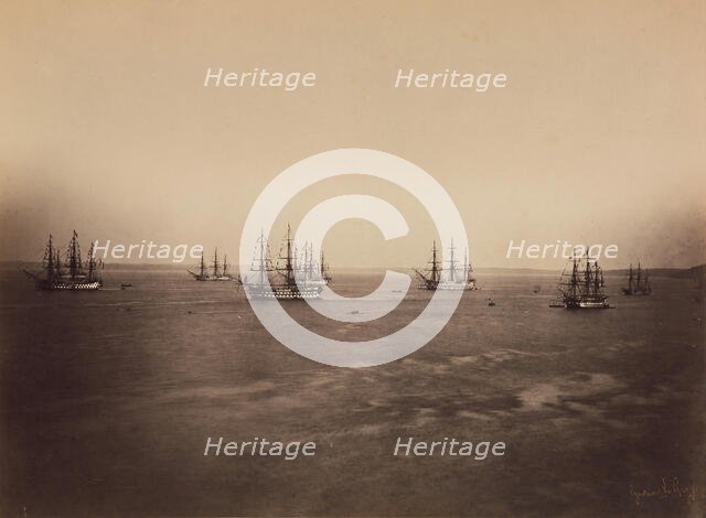 The French and English Fleets, Cherbourg, August 1858. Creator: Gustave Le Gray.