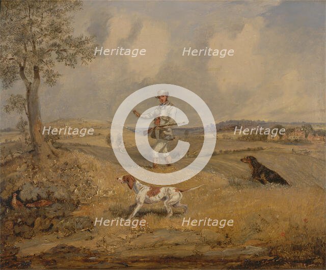 Partridge Shooting, ca. 1825. Creator: Henry Thomas Alken.