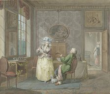 Couple making music in an interior, 1763-1800. Creator: Jacobus Johannes Lauwers.
