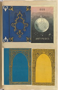 Four Lithographed Bookcovers, One for Our Antipodes, 1845-70. Creator: Alfred Crowquill.