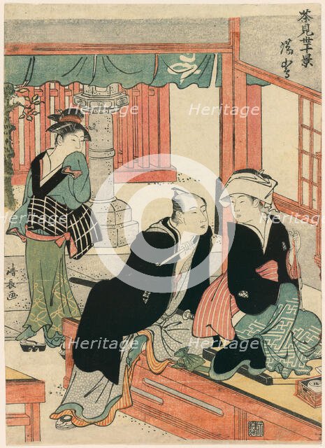 Yushima from the series Scenes of Ten Teahouses (Chamise jikkei), c. 1783. Creator: Torii Kiyonaga.