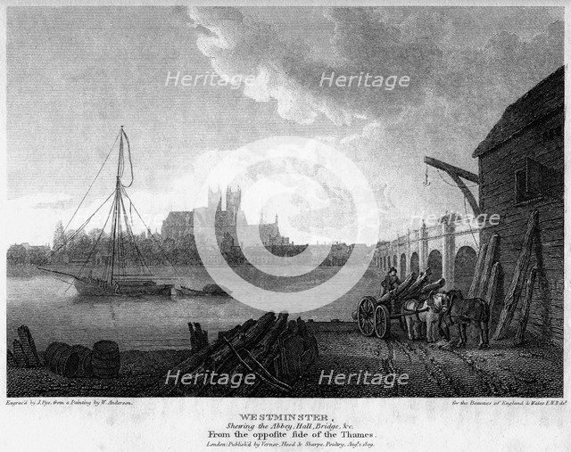 Westminster, London, 1809.Artist: J Pye