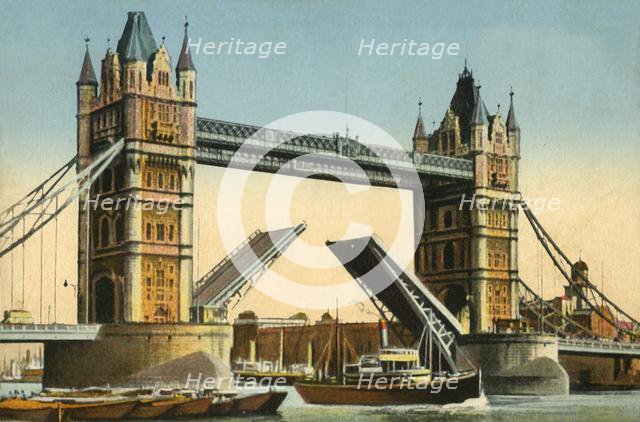 Tower Bridge, London, c1910. Creator: Unknown.