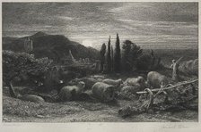 The Rising Moon. Creator: Samuel Palmer (British, 1805-1881).