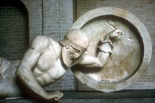 Detail of fallen warrior from the East Pediment of Temple of Aphaia, Aegina, Greece, c500-c480 BC. Artist: Unknown