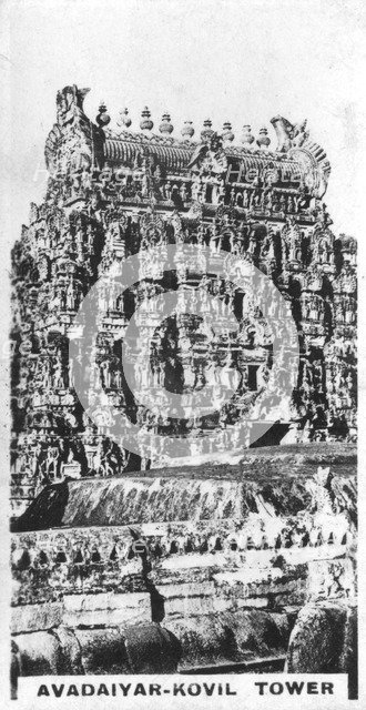 Avadaiyar-Kovil tower, Avadaiyarkovil, Tamil Nadu, India, c1925. Artist: Unknown