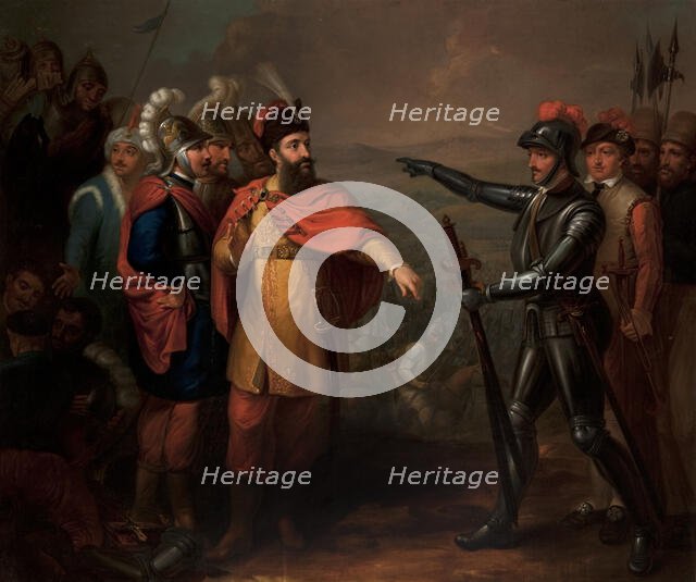 King Jagiello and the Teutonic Knights, after 1816. Creator: Jozef Peszka.