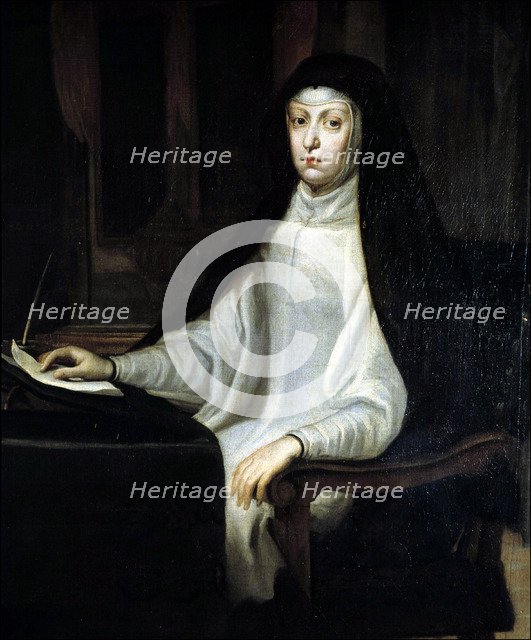 Mariana of Austria (1634-1696), Queen of Spain, wife of Felipe IV, oil painting by Juan Carreño d…