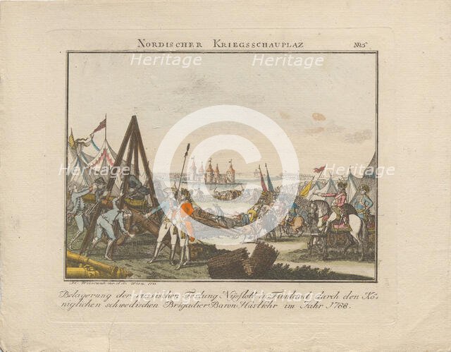 Siege of the Russian fortress Nyslott in Finland, 1788. Creator: Weinrauch, Johann Caspar (1765-1846).