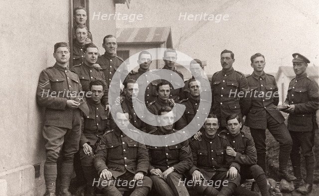 Soldiers in uniform, 1918. Artist: Unknown