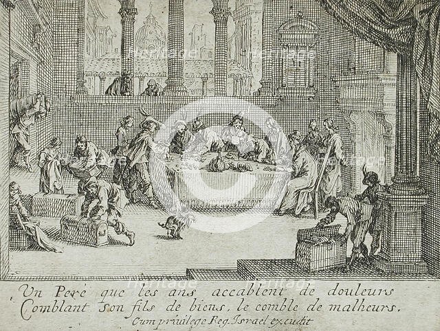 The Prodigal Son Receives His Inheritance, 1634. Creator: Jacques Callot.