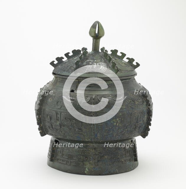 Ritual vessel (pou) with cover, Shang or Western Zhou dynasty, 12th-11th century BCE. Creator: Unknown.