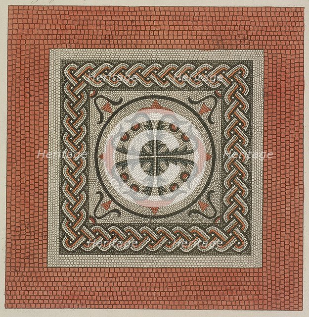 Mosaic pavement from the British Museum, Holborn, London, 1812. Artist: Anon