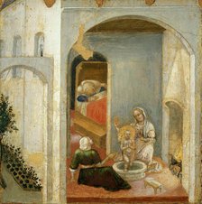 The Birth of Saint Nicholas (from the Polyptych Quartesi), 1425. Creator: Gentile da Fabriano (ca 1370-1427).