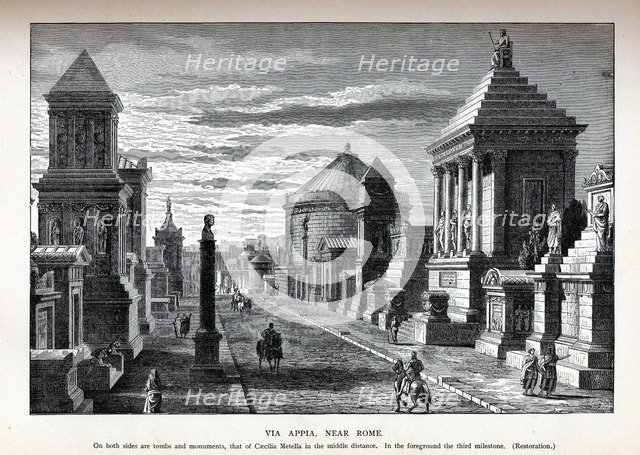 Via Appia Near Rome (Reconstruction), 1882. Artist: Anonymous  