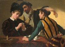 The Cardsharps. Artist: Caravaggio, Michelangelo (1571-1610)