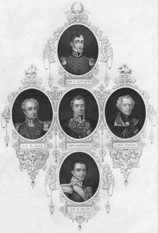 Medallion portraits of British military figures, (mid 19th century).  Creator: Unknown.