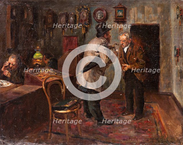 At the Jewelers, 1917. Artist: Makovsky, Vladimir Yegorovich (1846-1920)