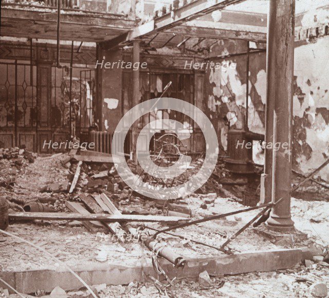 Interior of café, Albert, northern France, c1914-c1918. Artist: Unknown.