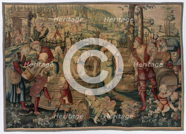 Autumn: Vintage Scene (From Set of Four Seasons), late 1600s - early 1700s. Creator: Gobelins (French).