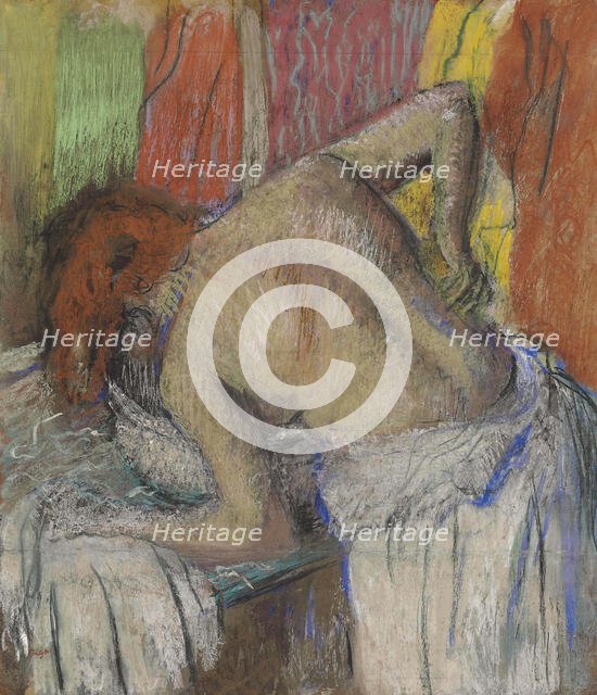 Femme s'épongeant le dos, c. 1895. Creator: Degas, Edgar (1834-1917).