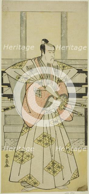 The Actor Ichikawa Komazo III as Fuji Sakon (?) in the Play Egara Tenjin Risho Kagami..., c. 1789. Creator: Katsukawa Shunsen.
