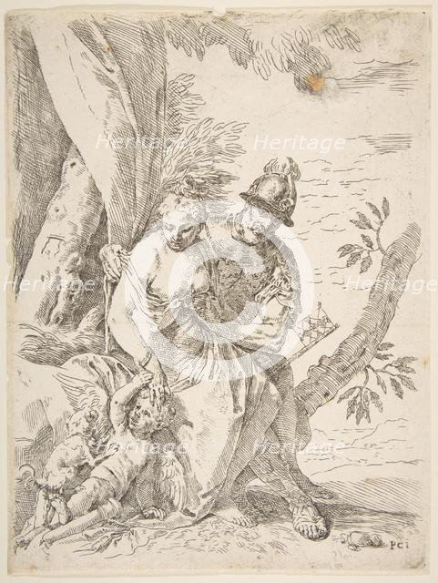 Mars, Venus, and Cupid, ca.1637-1639. Creator: Simone Cantarini.