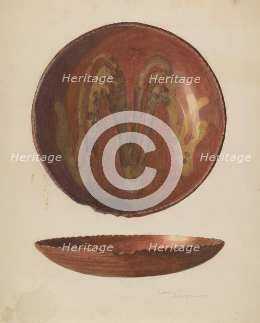 Pie Plate, c. 1939. Creator: Carl Buergerniss.