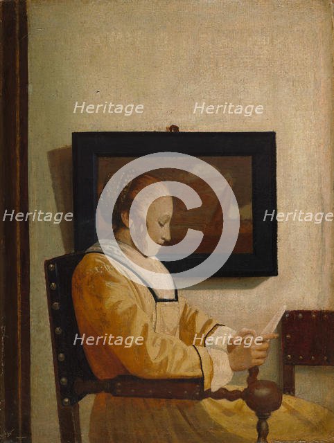 A Young Woman Reading. Creator: Imitator of Johannes Vermeer (ca. 1925-27).