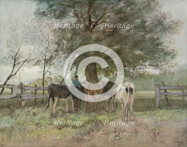 Milking Time, c1858-1888, (1906-7). Artist: Anton Mauve