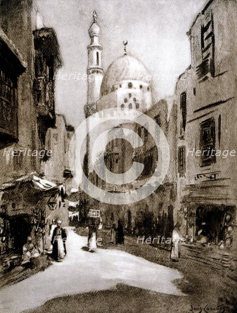 Old street in sunlight, Cairo, Egypt, 1928. Artist: Louis Cabanes