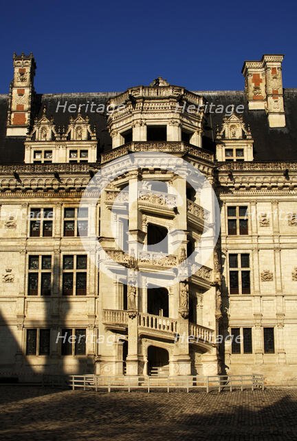 The spiral staircase, Francis I wing, Blois, France, 16th century (2019). Creator: Unknown.