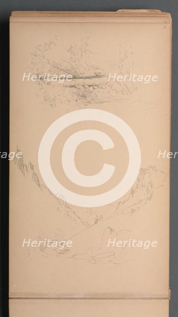 Sketchbook, page 15: Landscapes, Berlin Falls ? , 1859. Creator: Sanford Robinson Gifford (American, 1823-1880).