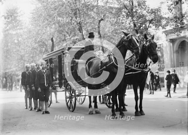 Schley, Winfield Scott, Rear Admiral, U.S.N. Funeral, St. John's Church - Hearse, 1911. Creator: Harris & Ewing.