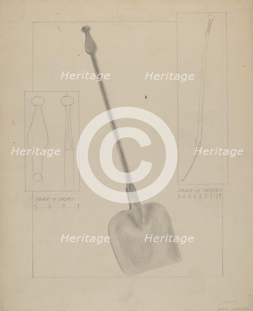 Wrought Iron Fireplace Shovel, c. 1936. Creator: Donald Streeter.