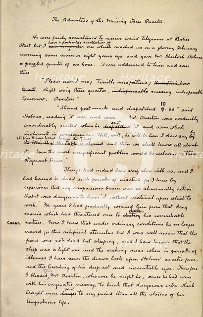 "The Adventure of the Missing Three Quarter", by Sir Arthur Conan Doyle, c1904. Creator: Arthur Conan Doyle.