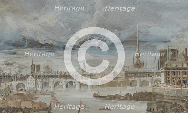 View of the Seine from the Pont Rouge. Creators: Johann Wolfgang Baumgartner, Abraham Bosse.