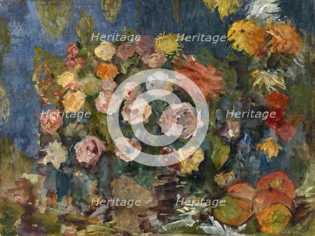 Still Life with Flowers and Fruit, 1907. Artist: Sapunov, Nikolai Nikolayevich (1880-1912)