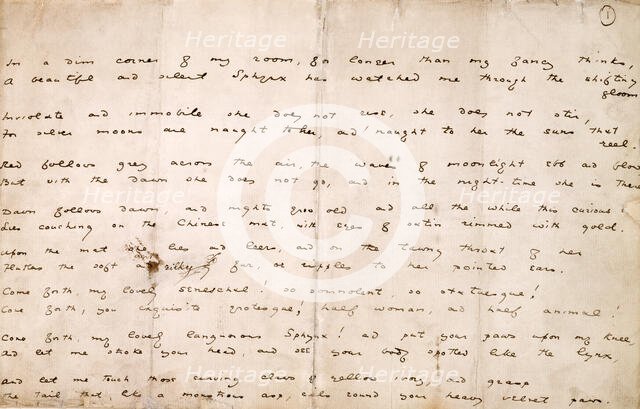 "The Sphinx" - a  poem by Oscar Wilde, c1883-1895. Creator: Oscar Wilde.